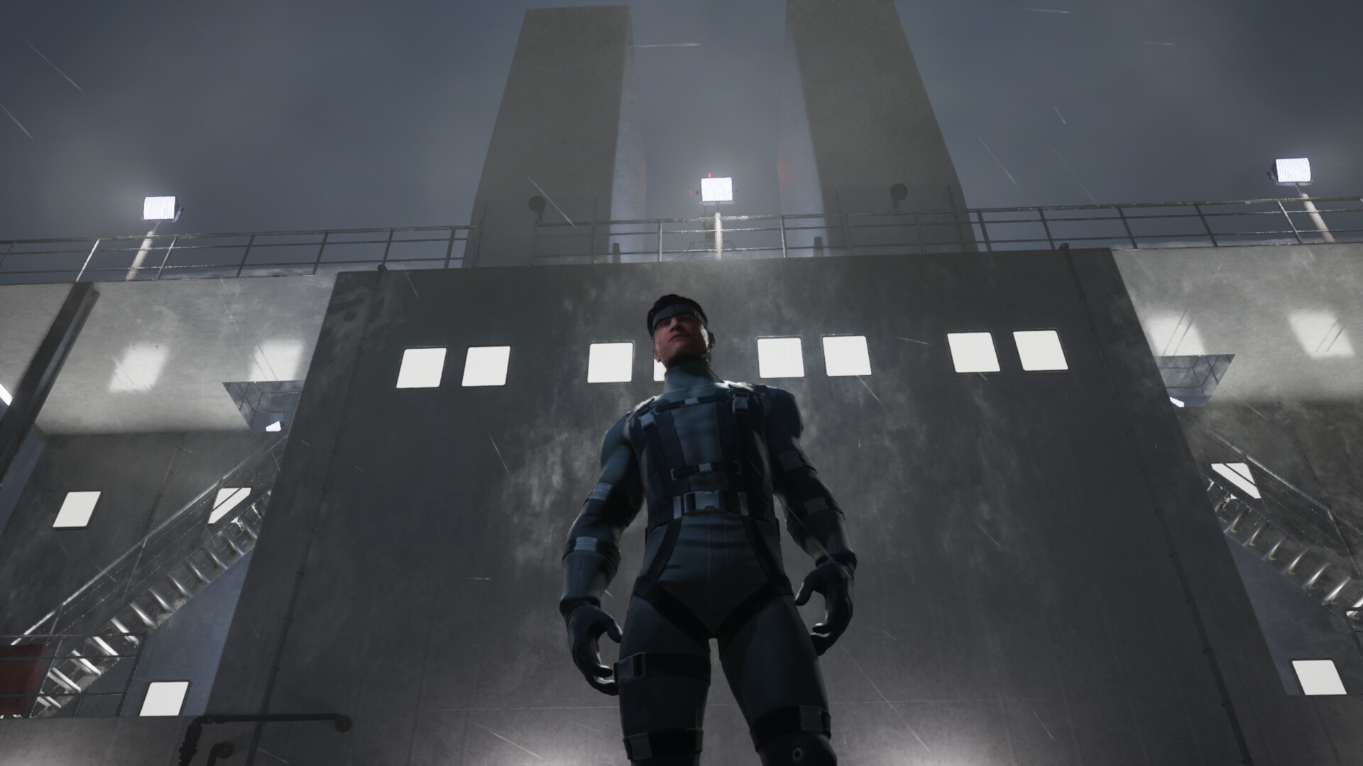 Metal Gear Solid 2 tanker intro recreated in Unreal Engine 5 — rain, reflections and cinematic lighting — frame 1