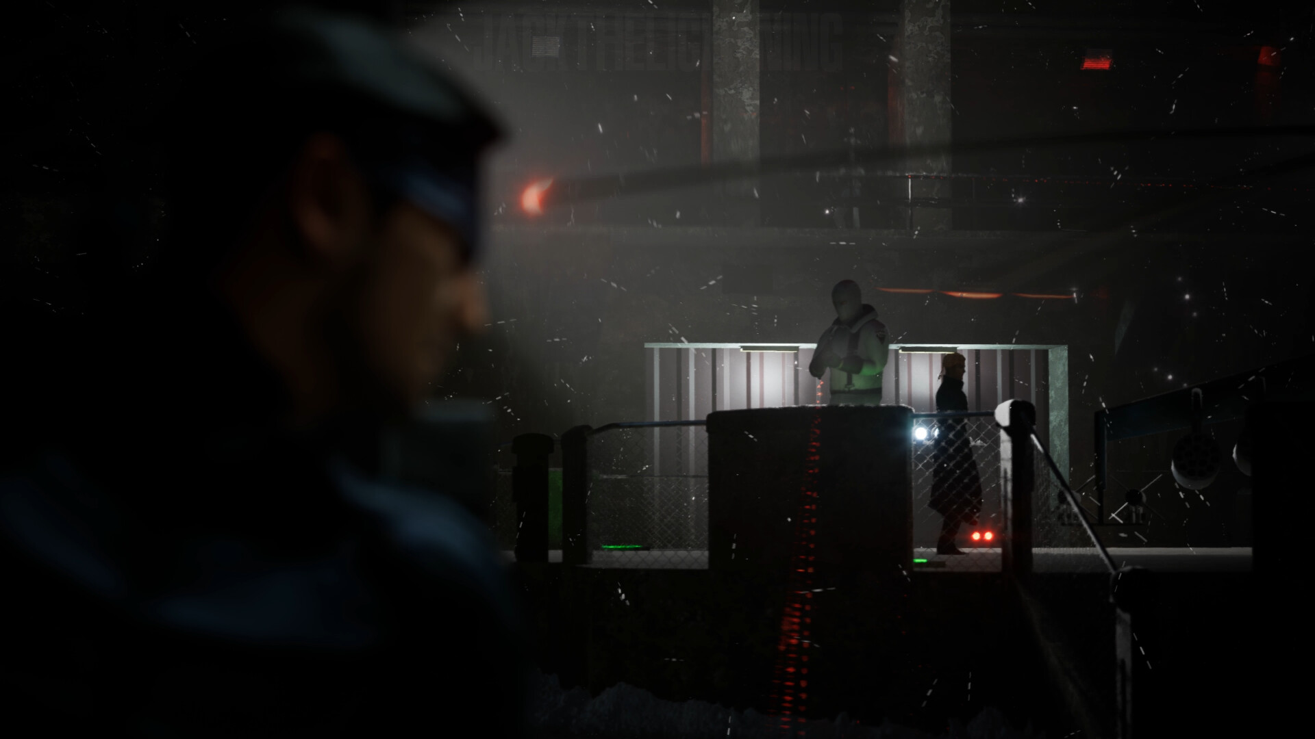 Shadow Moses Island dock from Metal Gear Solid rebuilt in Unreal Engine 5 with Lumen global illumination — frame 3
